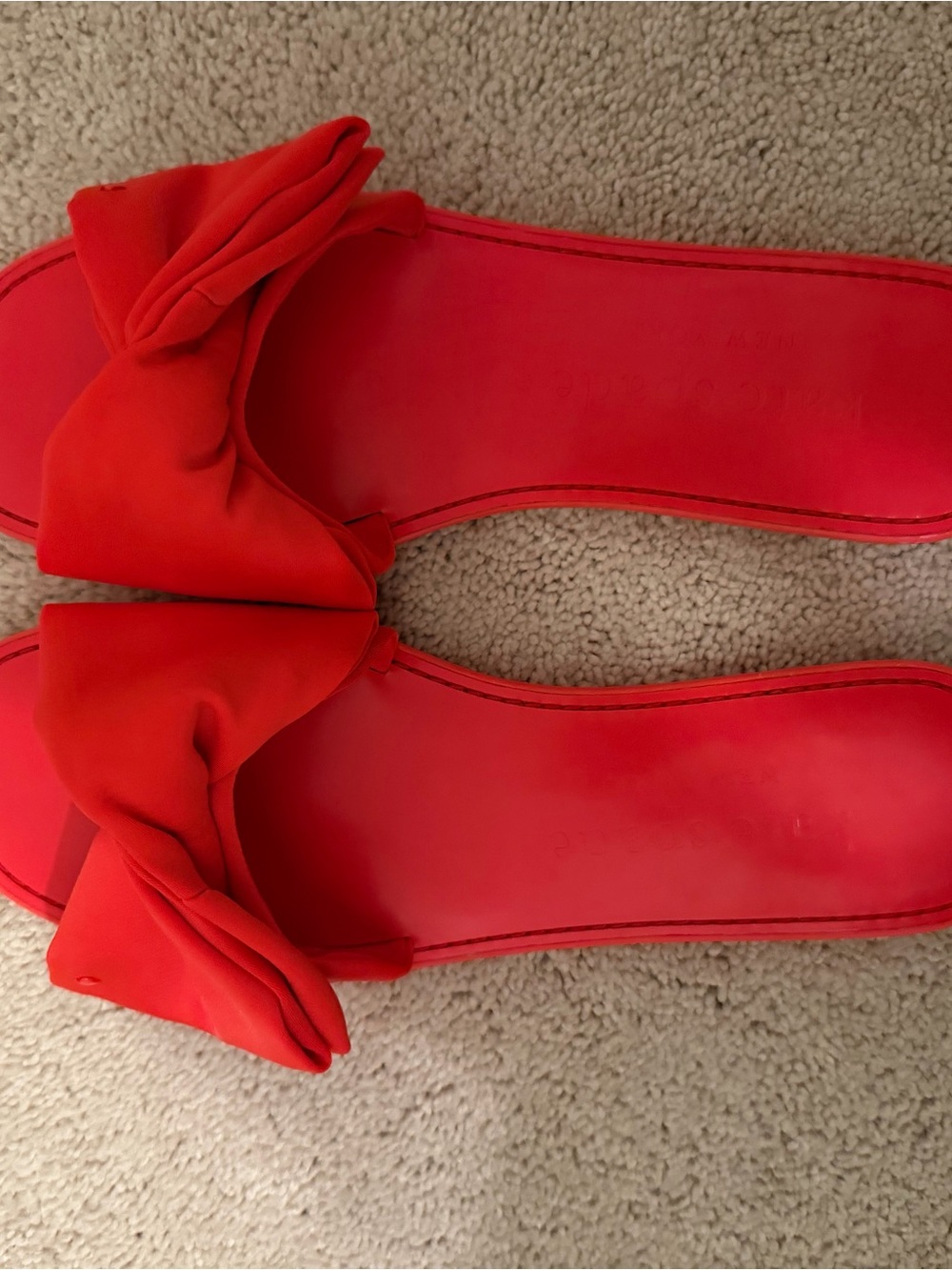 Kate Spade “Bikini” Red Neoprene Bow Slide Sandals for Women Size 9.5 NWB